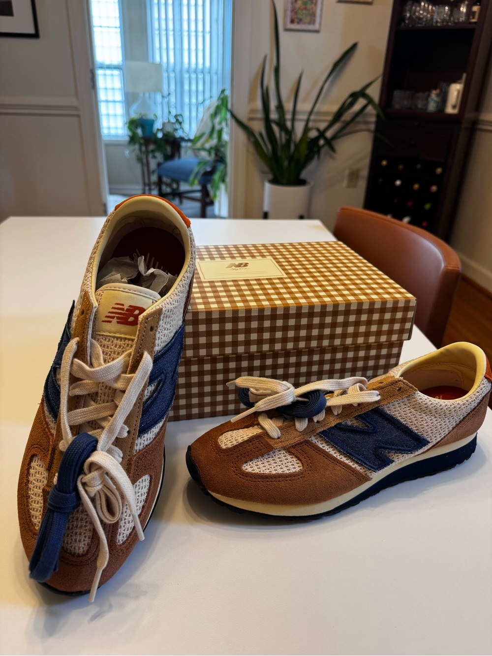 Sezane Sézane X New Balance Ecru / Brown - Size US 8 unisex - Picture 6 of 6